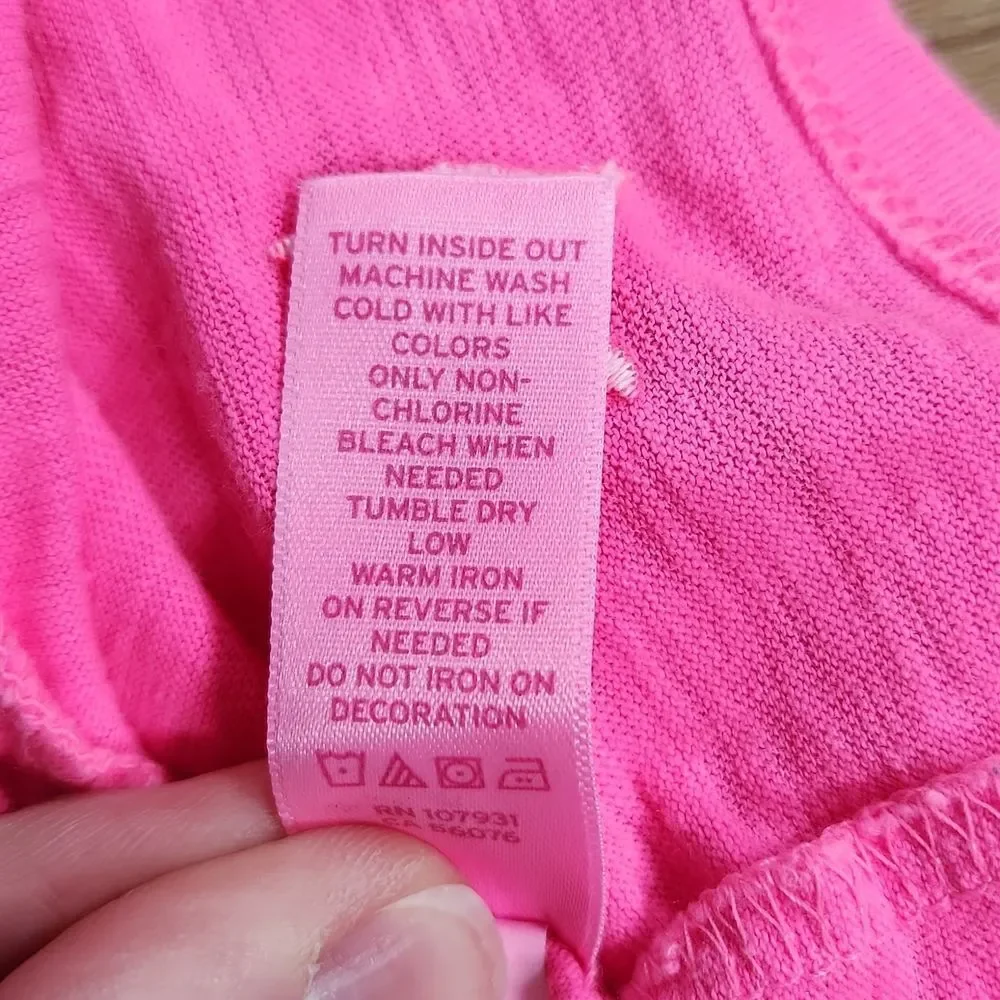 🔸️Justice Hot Pink Vneck Burnout Long Sleeve Top Youth Size 14